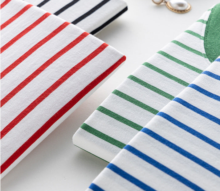 Loose-Fit Striped V-Neck T-Shirt