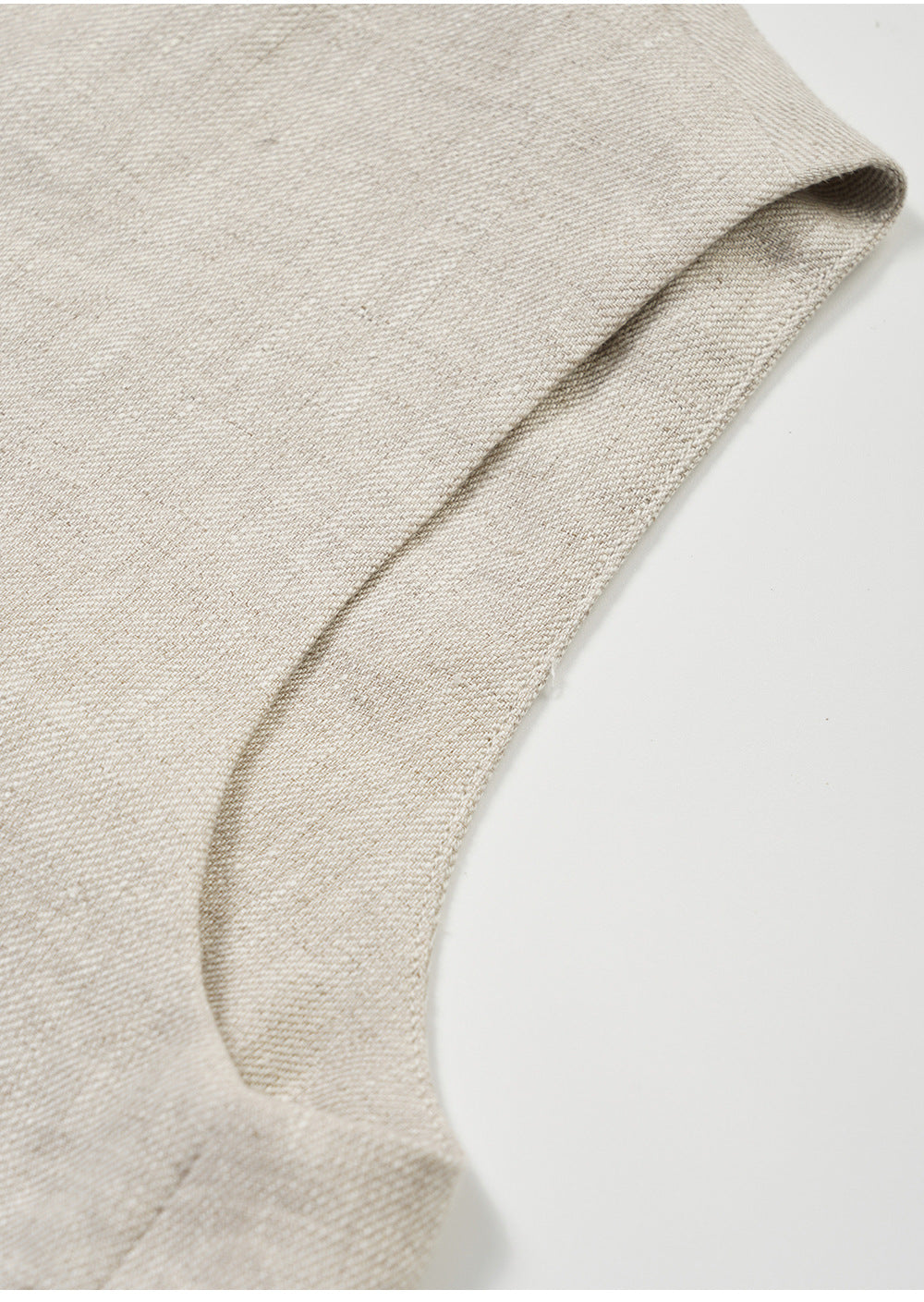 Linen V-Neck Sleeveless Tie-Front Vest