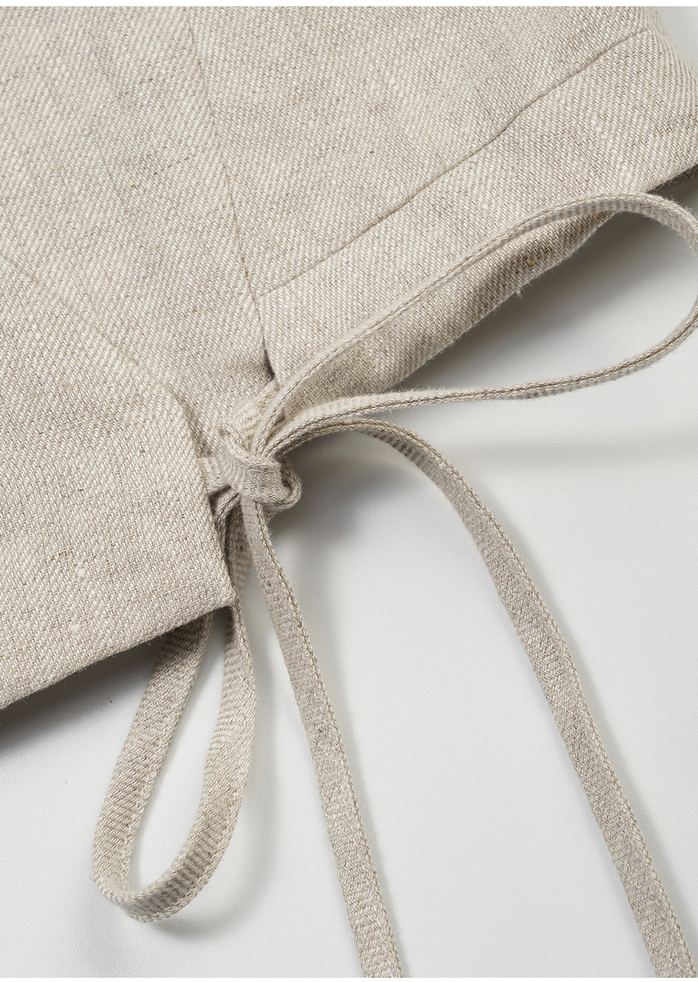 Linen V-Neck Sleeveless Tie-Front Vest